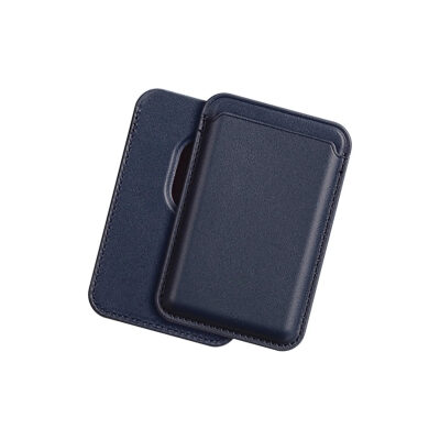 Bix TMW1 iPhone MagSafe Deri Kartlık Manyetik Telefon Cüzdanı Koyu Mavi - 2