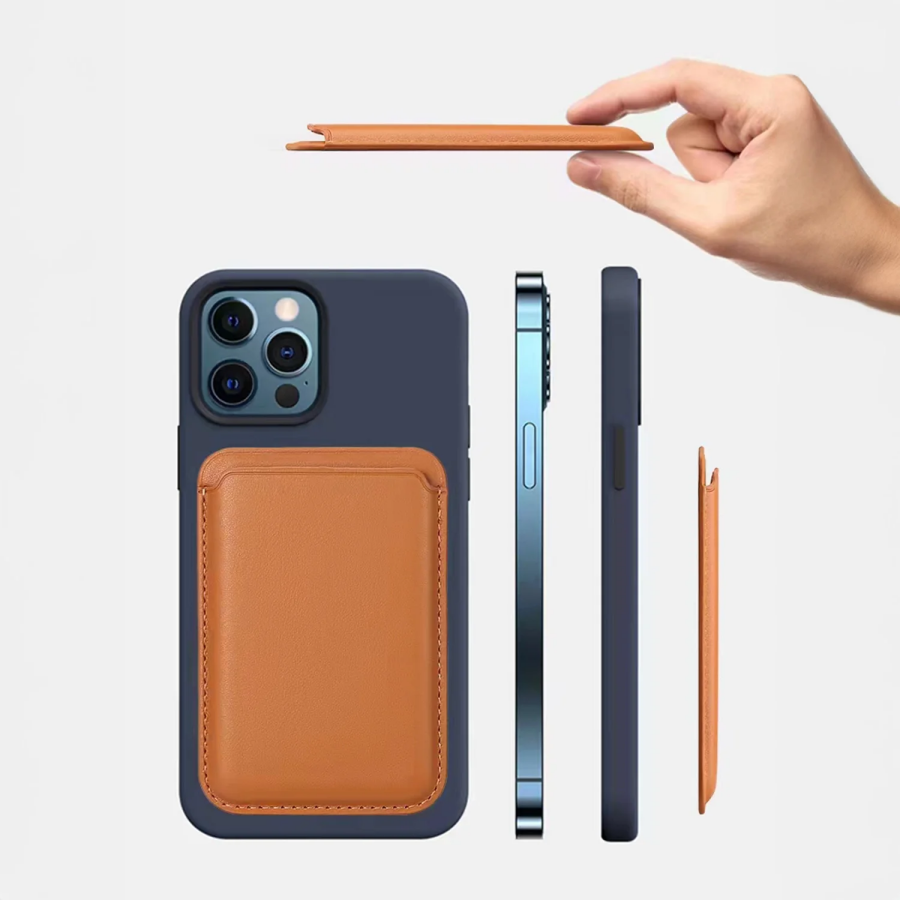 Bix TMW1 iPhone MagSafe Deri Kartlık Manyetik Telefon Cüzdanı New Blue - 8