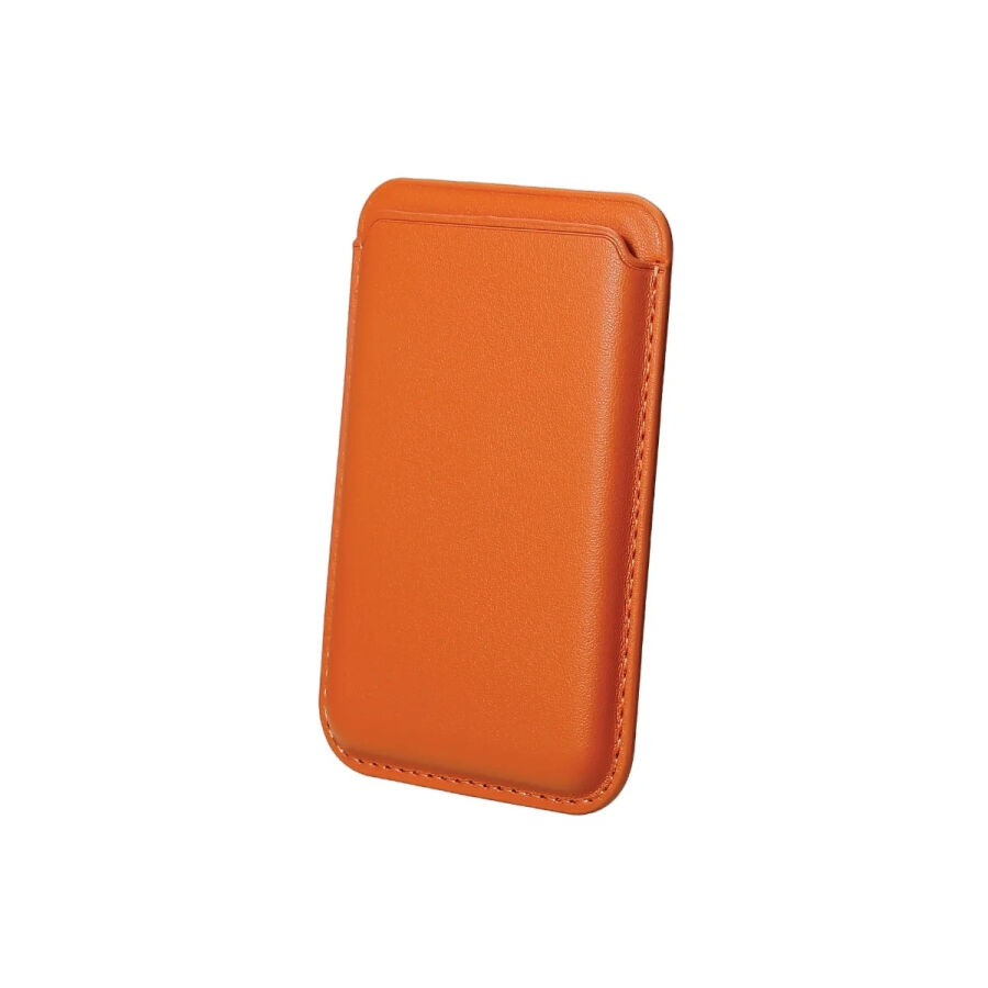 Bix TMW1 iPhone MagSafe Deri Kartlık Manyetik Telefon Cüzdanı Turuncu - 1