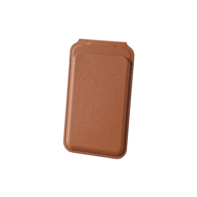 Bix TMW2 iPhone MagSafe Manyetik Deri Kartlık Katlanabilir Standlı Cüzdan Kahverengi