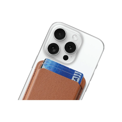 Bix TMW2 iPhone MagSafe Manyetik Deri Kartlık Katlanabilir Standlı Cüzdan Kahverengi - 3