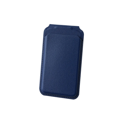 Bix TMW2 iPhone MagSafe Manyetik Deri Kartlık Katlanabilir Standlı Cüzdan Mavi
