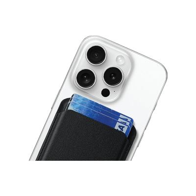 Bix TMW2 iPhone MagSafe Manyetik Deri Kartlık Katlanabilir Standlı Cüzdan Siyah - 3