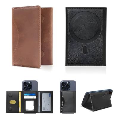 Bix TMW3 iPhone MagSafe Uyumlu Manyetik Deri Kartlık İnce Cüzdan 6 Kart Kapasiteli Mor - 6