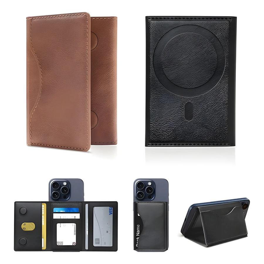 Bix TMW3 iPhone MagSafe Uyumlu Manyetik Deri Kartlık İnce Cüzdan 6 Kart Kapasiteli Mor - 6