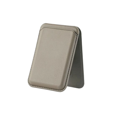 Bix TMW4 iPhone MagSafe Uyumlu Deri Cüzdan Manyetik Kartlık Standlı Katlanabilir Desert Gold 