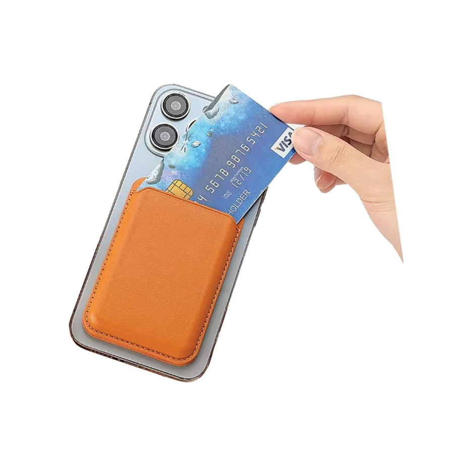 Bix TMW4 iPhone MagSafe Uyumlu Deri Cüzdan Manyetik Kartlık Standlı Katlanabilir Gold Kahverengi - 2