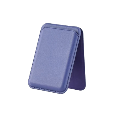 Bix TMW4 iPhone MagSafe Uyumlu Deri Cüzdan Manyetik Kartlık Standlı Katlanabilir Mor 