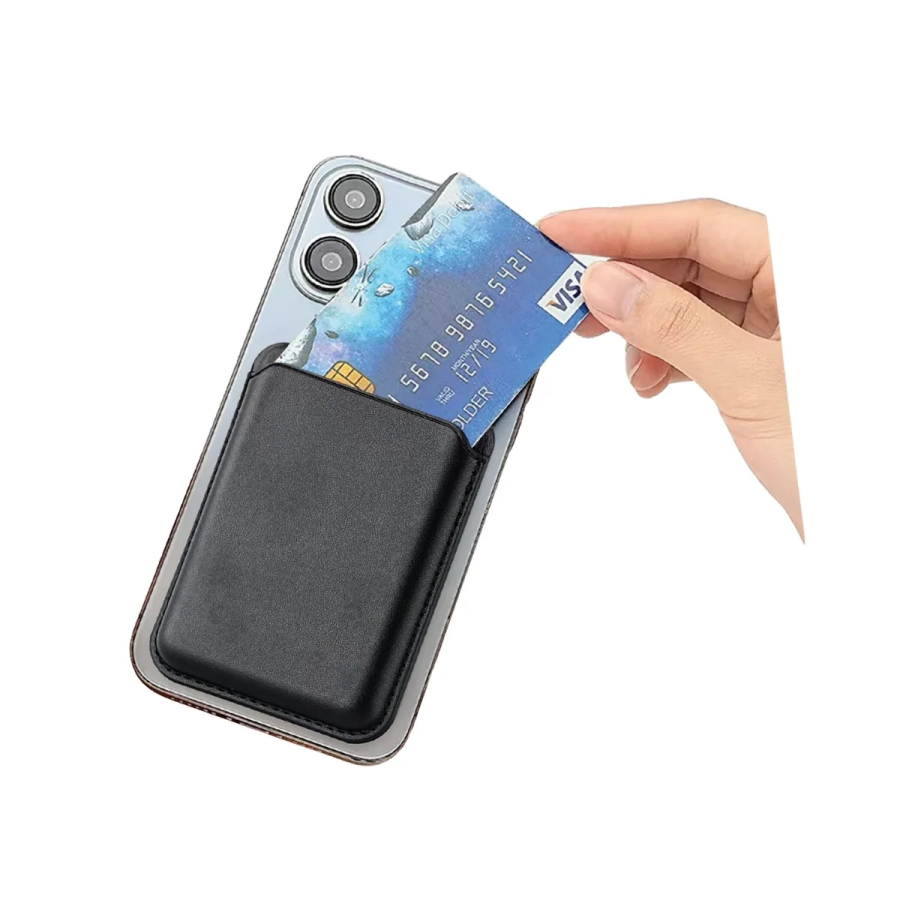 Bix TMW4 iPhone MagSafe Uyumlu Deri Cüzdan Manyetik Kartlık Standlı Katlanabilir Siyah - 2