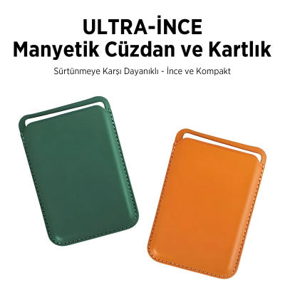 Bix TMW4 iPhone MagSafe Uyumlu Deri Cüzdan Manyetik Kartlık Standlı Katlanabilir Siyah - 3