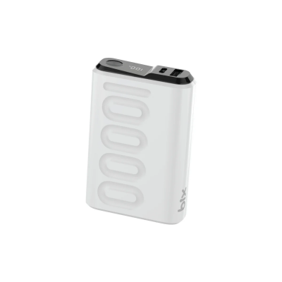 Bix TPB15 10000mAh PD 20W USB-C USB-A QC 3.0 22.5W Süper Hızlı Şarj Destekli Dijital Ekranlı Mini Powerbank Beyaz