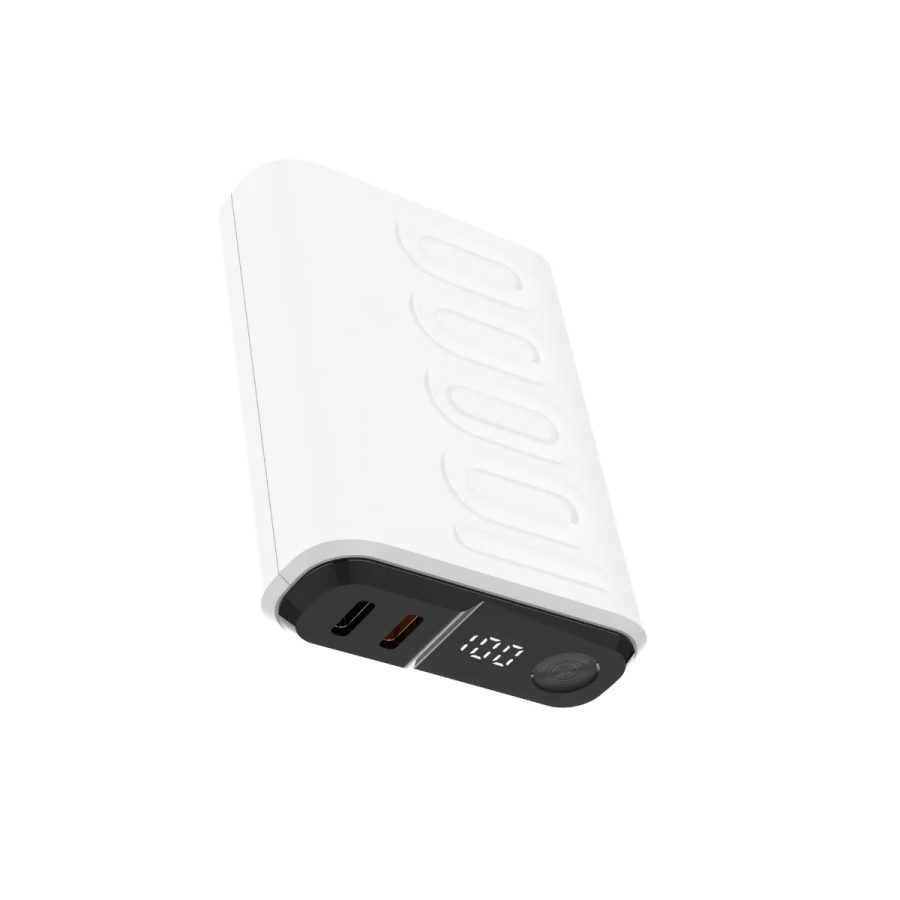 Bix TPB15 10000mAh PD 20W USB-C USB-A QC 3.0 22.5W Süper Hızlı Şarj Destekli Dijital Ekranlı Mini Powerbank Beyaz - 2