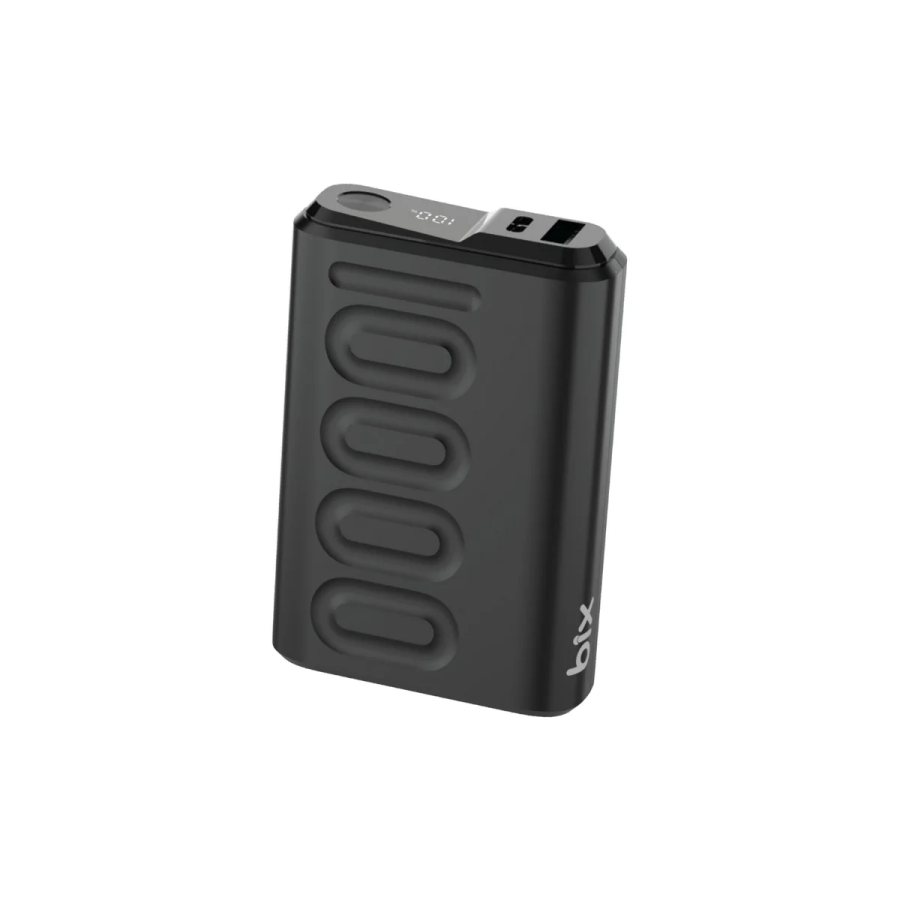 Bix TPB15 10000mAh PD 20W USB-C USB-A QC 3.0 22.5W Süper Hızlı Şarj Destekli Dijital Ekranlı Mini Powerbank Siyah - 1
