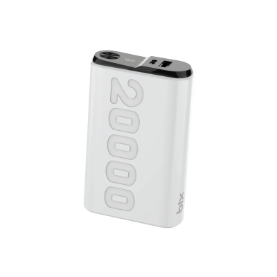 Bix TPB24 20000mAh PD 20W USB-C USB-A QC 3.0 22.5W Süper Hızlı Şarj Destekli Dijital Ekranlı Mini Powerbank Beyaz