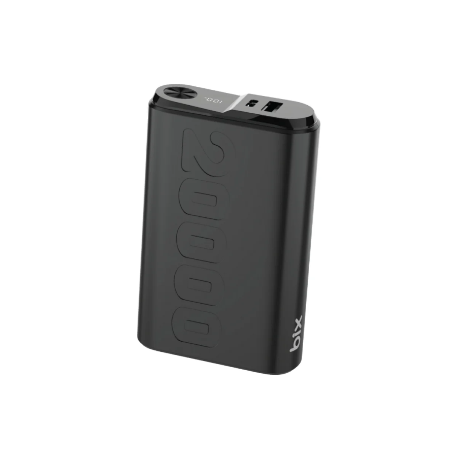 Bix TPB24 20000mAh PD 20W USB-C USB-A QC 3.0 22.5W Süper Hızlı Şarj Destekli Dijital Ekranlı Mini Powerbank Siyah - 1