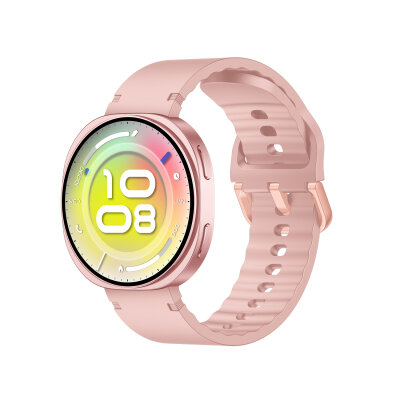 Bix TSW3 42mm Ultra İnce 1.32 inç AMOLED Ekran Bluetooth Aramalı Metal Çerçeve Nabız SpO2 Ölçer Akıllı Saat Pembe