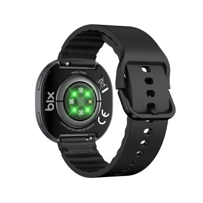 Bix TSW3 42mm Ultra İnce 1.32 inç AMOLED Ekran Bluetooth Aramalı Metal Çerçeve Nabız SpO2 Ölçer Akıllı Saat Siyah - 2