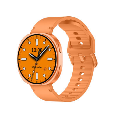 Bix TSW3 42mm Ultra İnce 1.32 inç AMOLED Ekran Bluetooth Aramalı Metal Çerçeve Nabız SpO2 Ölçer Akıllı Saat Turuncu