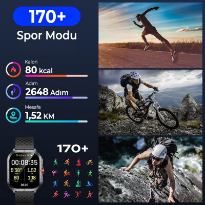Bix TSW5 53mm 2.01 inç Super Retina AMOLED GPS AI Yapay Zeka Bluetooth Aramalı Nabız SpO2 Ölçer Akıllı Saat - 6