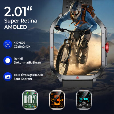 Bix TSW5 53mm 2.01 inç Super Retina AMOLED GPS AI Yapay Zeka Bluetooth Aramalı Nabız SpO2 Ölçer Akıllı Saat - 8