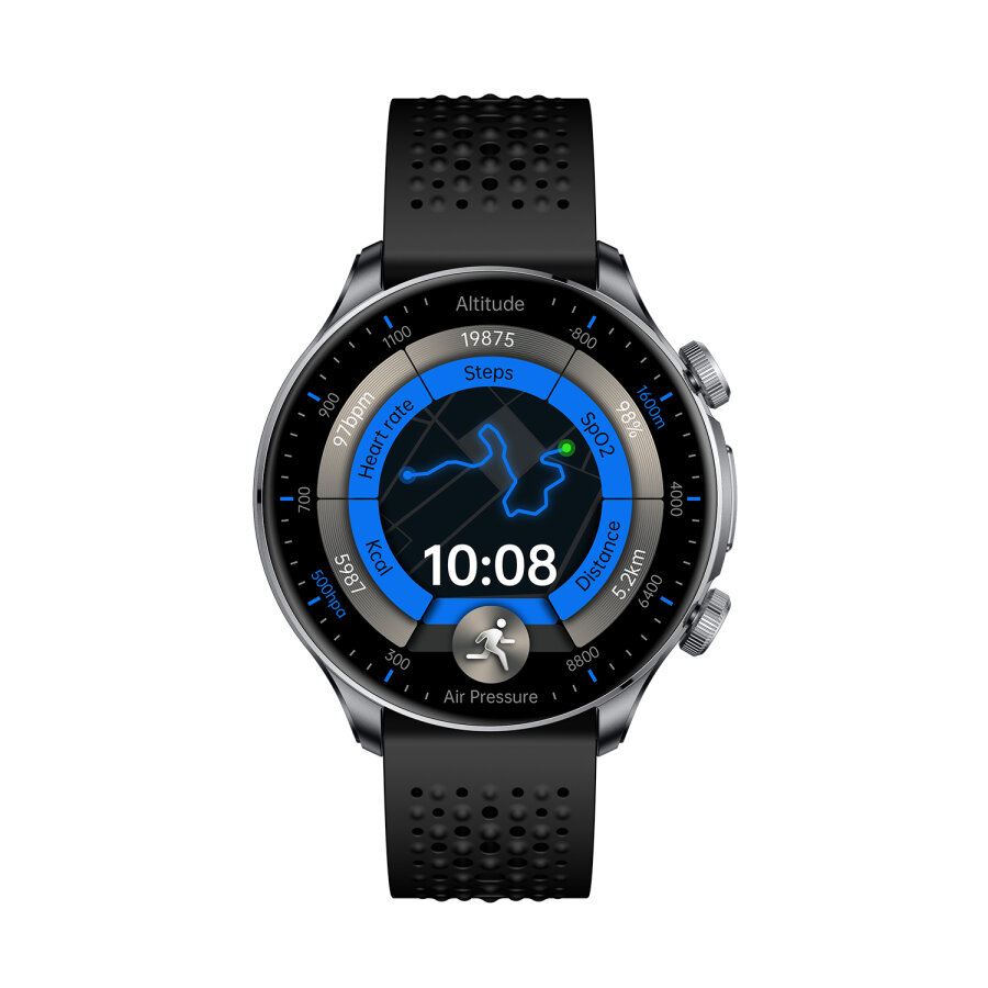 Bix TSW6 48mm 1.6 inç Super Retina AMOLED GPS AI Yapay Zeka Bluetooth Aramalı Nabız SpO2 Ölçer Akıllı Saat Siyah - 5
