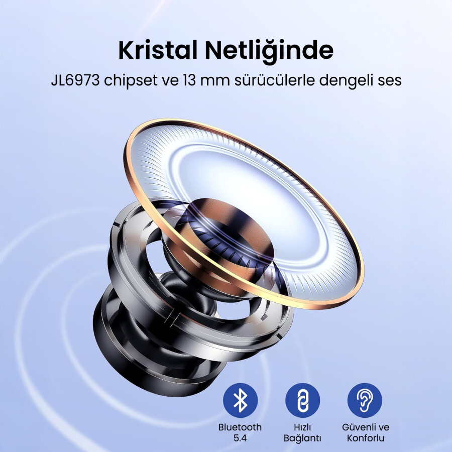 Bix TW11 Bluetooth 5.4 Kablosuz Kulak İçi Kulaklık Çift Mikrofon ENC Gürültü Engelleme Beyaz - 6
