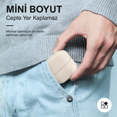 Bix TW5 Soundcraft Bluetooth 5.3 Çift Mikrofonlu TWS Kablosuz Kulak içi Kulaklık Bej - 3