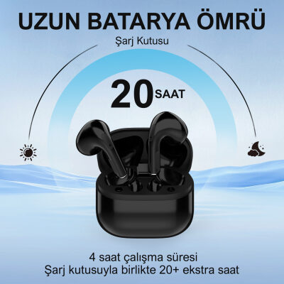 Bix TW5 Soundcraft Bluetooth 5.3 Çift Mikrofonlu TWS Kablosuz Kulak içi Kulaklık Siyah - 4