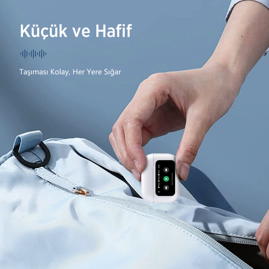 Bix TW8 Soundcraft ANC/ENC Destekli Dokunmatik Dijital Ekranlı Bluetooth 5.4 TWS Kulak içi Kulaklık Beyaz - 2