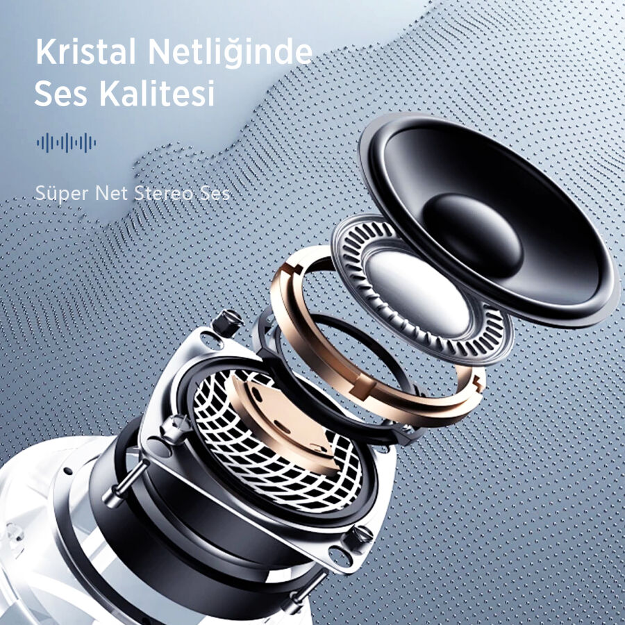 Bix TW8 Soundcraft ANC/ENC Destekli Dokunmatik Dijital Ekranlı Bluetooth 5.4 TWS Kulak içi Kulaklık Beyaz - 5