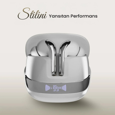 Bix TWX Soundcraft TWS Bluetooth 5.4 Kulak İçi Kulaklık Beyaz ANC ENC Gürültü Engelleme Dijital LED Ekranlı Beyaz - 5