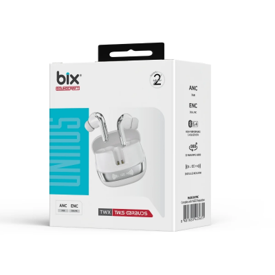 Bix TWX Soundcraft TWS Bluetooth 5.4 Kulak İçi Kulaklık Beyaz ANC ENC Gürültü Engelleme Dijital LED Ekranlı Beyaz - 9