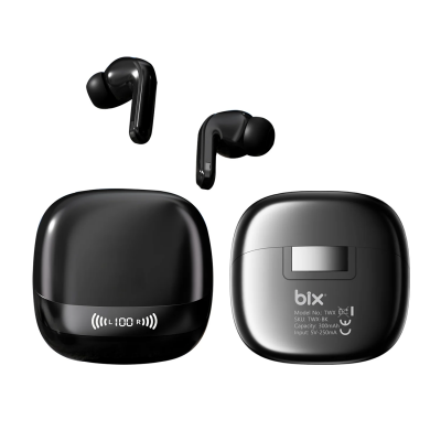 Bix TWX Soundcraft TWS Bluetooth 5.4 Kulak İçi Kulaklık Beyaz ANC ENC Gürültü Engelleme Dijital LED Ekranlı Siyah - 2