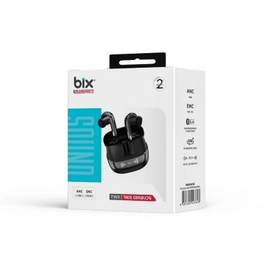 Bix TWX Soundcraft TWS Bluetooth 5.4 Kulak İçi Kulaklık Beyaz ANC ENC Gürültü Engelleme Dijital LED Ekranlı Siyah - 9