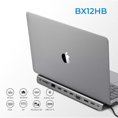 Bix Type-C HDMI VGA DP Ethernet Kart Okuyucu USB Dönüştürücü - 2