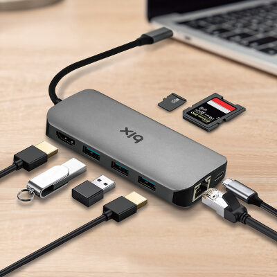 Bix Type-C Kart Okuyucu HDMI Ethernet USB Dönüştürücü - 5