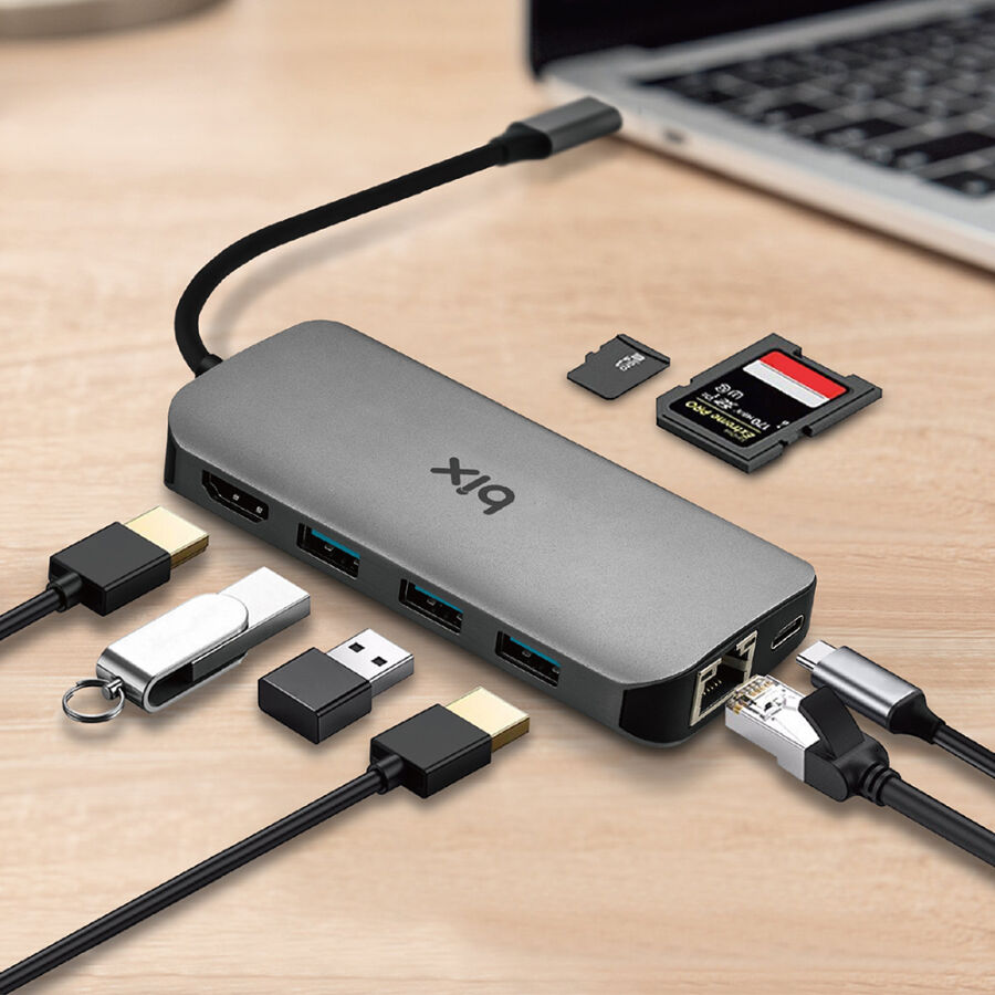 Bix Type-C Kart Okuyucu HDMI Ethernet USB Dönüştürücü - 5