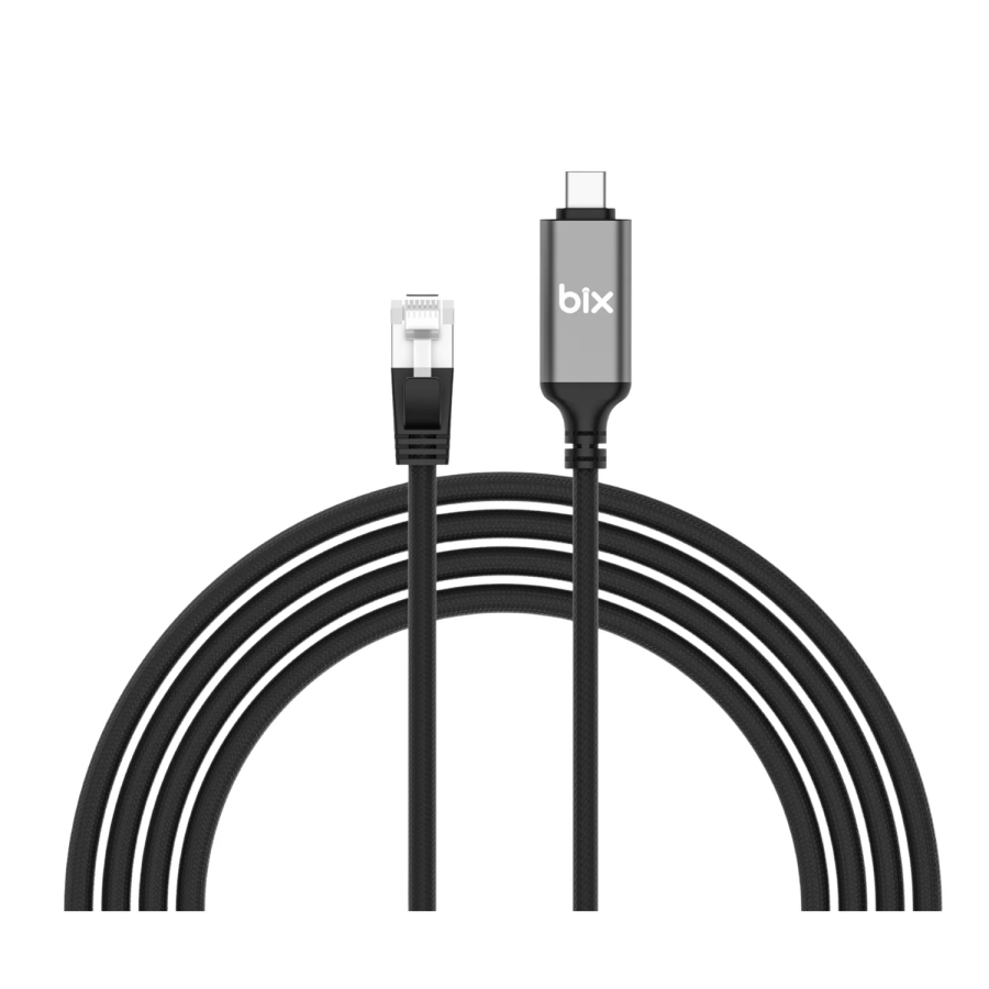 Bix Type-C to RJ45 Ethernet Dönüştürücü 1000Mbps Gigabit Thunderbolt 5 CAT6 Kablo 1 Metre - 1