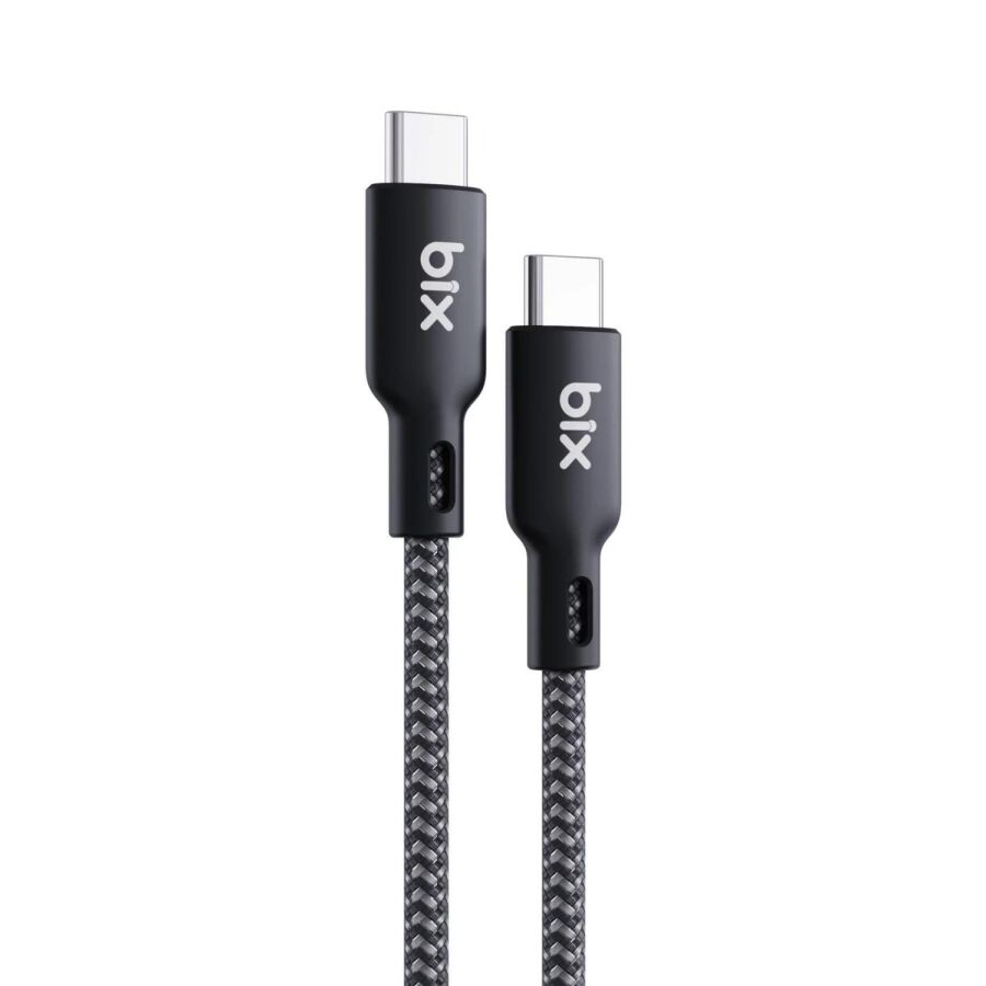Bix Type-C to Type-C 240W 480Mbps USB-IF Sertifikalı Hi-Speed Örgülü Şarj ve Data Kablosu 1.8 Metre - 1