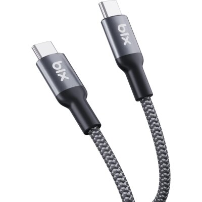 Bix Type-C to Type-C 240W 480Mbps USB-IF Sertifikalı Metal Başlıklı Örgülü Şarj & Data Kablosu 1.8 Metre - 2