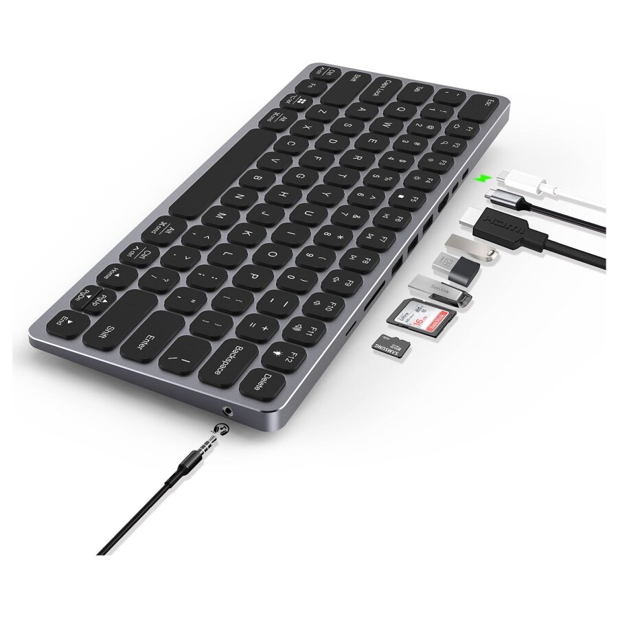 Bix USB 3.0 4K HDMI SD PD Dönüştürücülü Çok Fonksiyonlu Klavye - 1