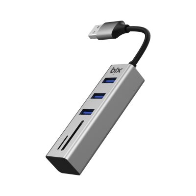 Bix USB 3.0 Kart Okuyucu ve 3 Portlu Çoklayıcı Hub - 1