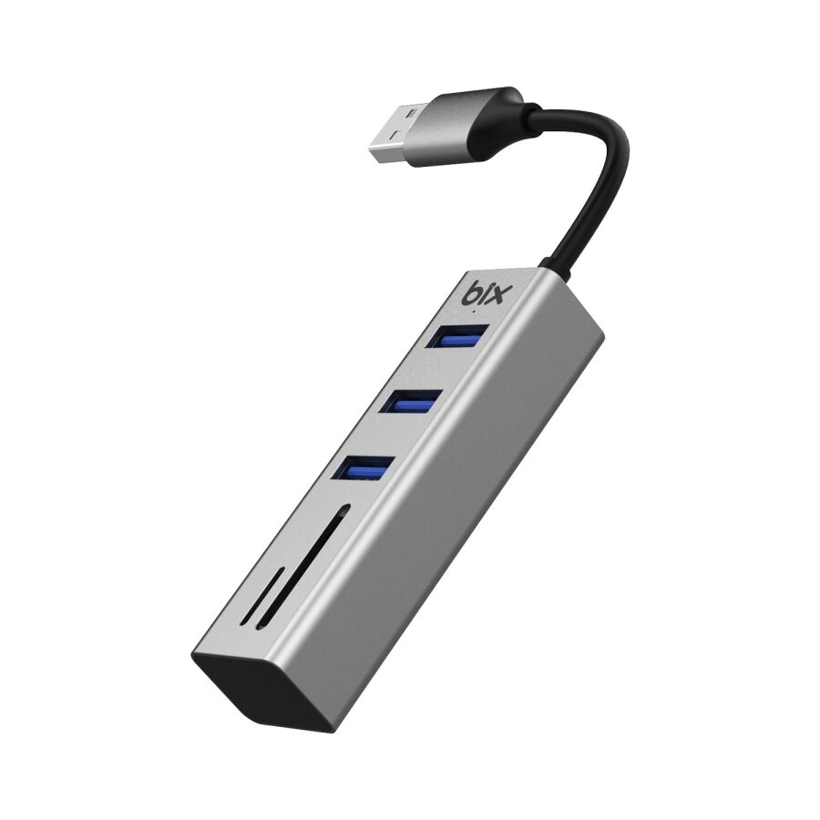 Bix USB 3.0 Kart Okuyucu ve 3 Portlu Çoklayıcı Hub - 1