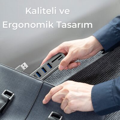 Bix USB 3.0 Kart Okuyucu ve 3 Portlu Çoklayıcı Hub - 4