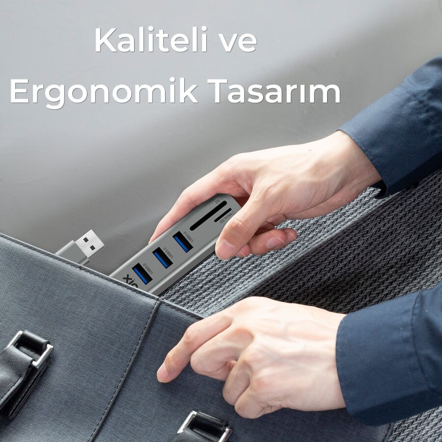 Bix USB 3.0 Kart Okuyucu ve 3 Portlu Çoklayıcı Hub - 4