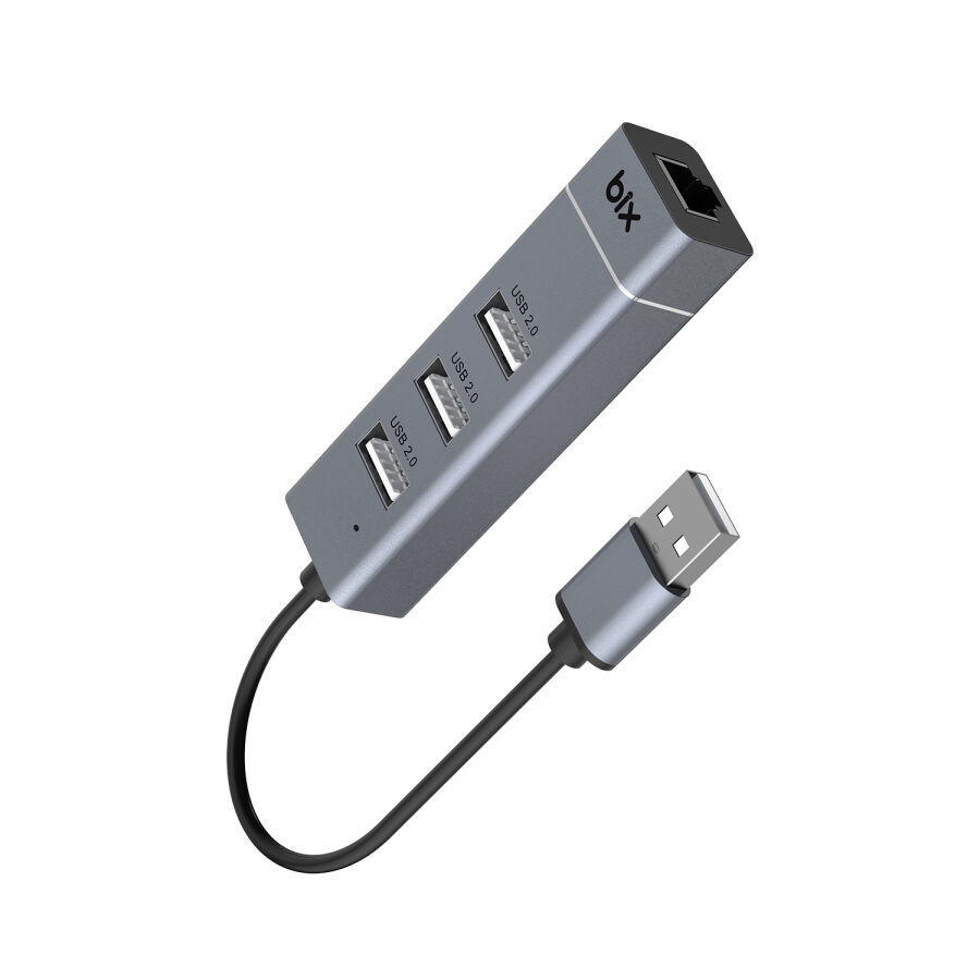 Bix USB Ethernet Dönüştürücü 3 Portlu USB Hub - 1