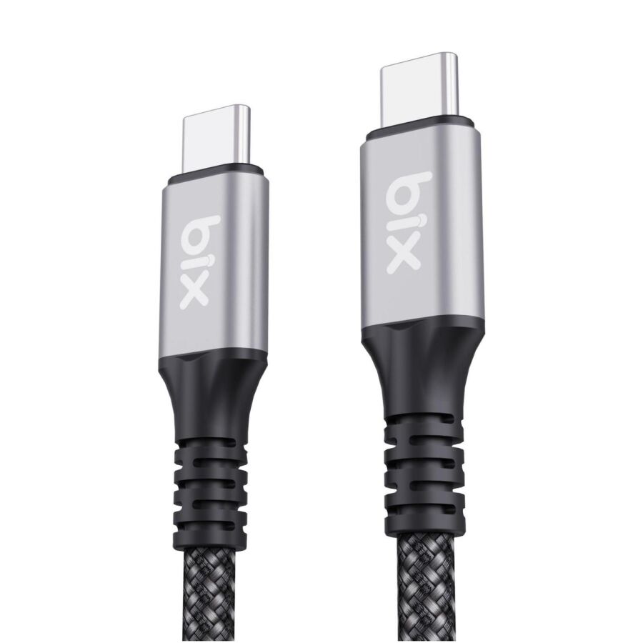 Bix USB4 Thunderbolt 3/4 Uyumlu USB-C IF Sertifikalı 240W 40Gbps 8K 60Hz UHD Hızlı Şarj, Data ve Görüntü Aktarım Kablosu 1 Metre - 1