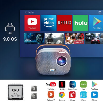 Bix Vega II Android Projeksiyon Cihazı Full HD 1920x1080 4K Desteği 200 ANSI Lümen Wifi Bluetooth Akıllı Projektör - 3