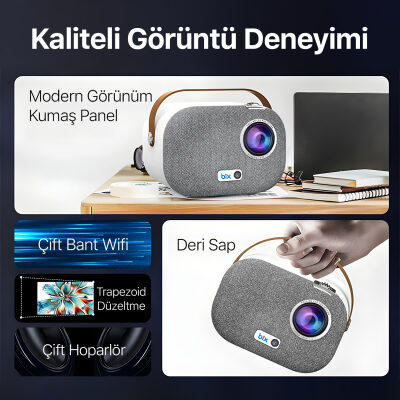 Bix Vega II Android Projeksiyon Cihazı Full HD 1920x1080 4K Desteği 200 ANSI Lümen Wifi Bluetooth Akıllı Projektör - 2