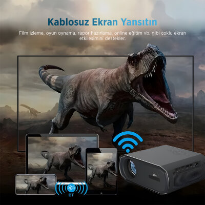 Bix Vega III Android Projeksiyon Cihazı Full HD 1920x1080 4K Desteği 400 ANSI Lümen Wifi Bluetooth Akıllı Projektör - 5
